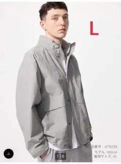 ユニクロ　ウィンドプルーフスタンドブルゾン Lサイズ グレー