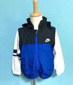 44 Nike フード付きジャケット 黒/青/白 サイズ110 ナイキ