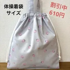 1155【おまとめ割不可】いちご柄体操着袋