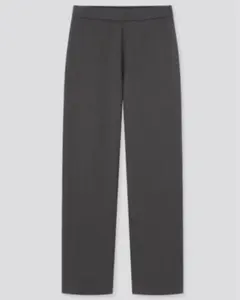 新品UNIQLOストレッチダブルフェイスストレートパンツ＊DARKGRAY/XL