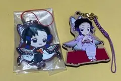 鬼滅の刃　胡蝶しのぶ　ラバーストラップ　木製ストラップ　ニジゲンノモリ