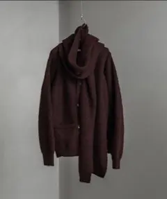 ウィムリドムSHAGGY STOLE ENSEMBLE CARDIGANブラウン