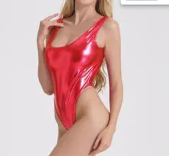 ゆ*ゆ様 光沢のある赤いワンピース水着