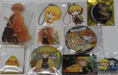 鬼滅の刃　我妻善逸　アクリルスタンド　缶バッジ　キーホルダー　カード　セット