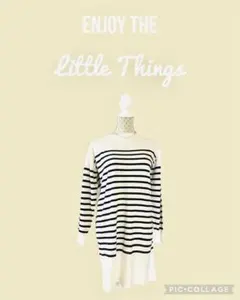 アースミュージック&エコロジー　M ボーダーニットワンピース