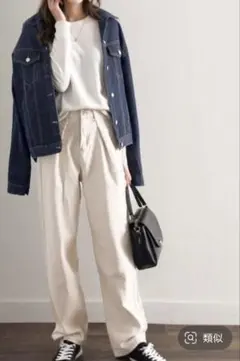 classicalelf ハイウエストデニム＆チノ タックワイドパンツ　Mサイズ