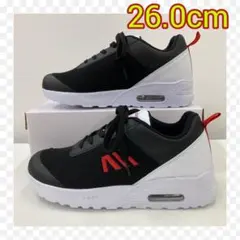 26.0cm★新品メンズスニーカー☆幅広厚底 軽量 メッシュエアーシューズ黒色