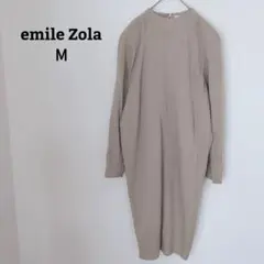 エミールゾラ　ワンピース　レトロ　パワーショルダー　ストレート　無地　М
