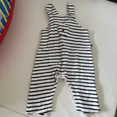 Petit Bateau ストライプロンパース 6m