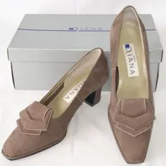 【美品】DIANA ブラウン スエード ハイヒールパンプス 21.5cm