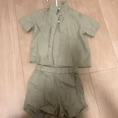 H&M ベージュ シャツとショートパンツセット 74