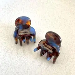 【2個セット】新品 アセテートミニヘアクリップ マーブル ヘ ヘアアレンジ