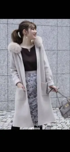 ファー付きフード コーディガン