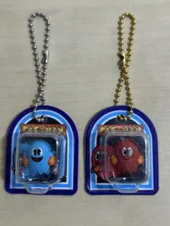 PAC-MAN パックマン　ミニフィギュア チャームキーホルダー　2種
