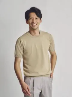 HILTON 25SS ニット 半袖 M ベージュ トガニット ヒルトン 戸賀のサムネイル