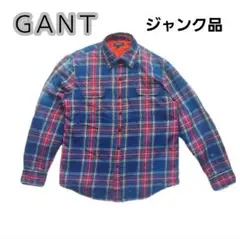 【ジャンク】GANT マドラスチェック シャツジャケット 裏地キルティング L