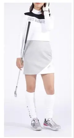 新品タグ付 ニューバランス ゴルフ バイカラースウェットスカート 00 グレー