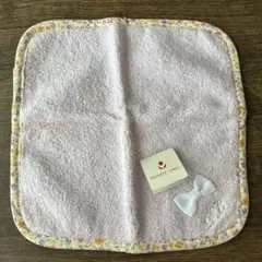 PRIVATE LABEL タオルハンカチ 花柄縁取り リボン付きのサムネイル