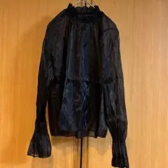 ディアベルDIAVEL 長袖シアーブラウス ブラック
