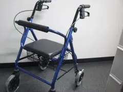 ロ2601-231 ハッピーII 竹虎　歩行器　介護用品　バスケット付き　中古美品 ハッピーⅡ NB 竹虎 歩行器 介護用品 ブルーメタリック バスケット付き