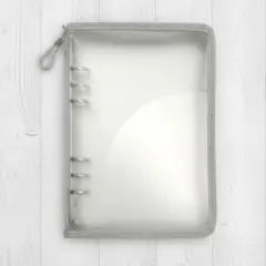 新品 6 リング用ファイル グレー A5 シール帳