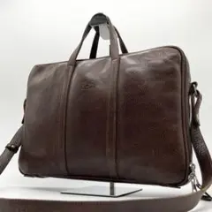 希少✨イルビゾンテ　ビジネスバッグ　2室　レザー　ダークブラウン　2way　A4