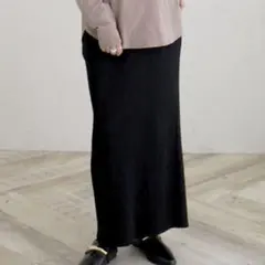【12/17削除⭐︎最終値下】しまむらㅤリブナロースカートㅤブラック3L