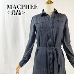 【美品】マカフィー MACPHEE ダークネイビー シャツワンピース