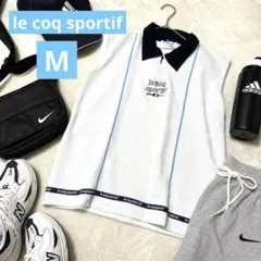 ルコックスポルティフスポーツ ノースリーブポロシャツ メンズ 白 襟付き M