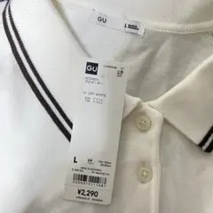 GU オフホワイト ポロシャツ L ポロセーター オフホワイト