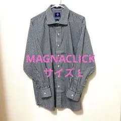 未使用美品 MAGNACLICKメンズチェック長袖シャツ Lサイズ