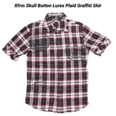 Xfrm トランスフォーム スカルボタンラメ糸チェックグラフィティ半袖シャツのサムネイル