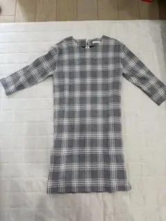 BEAUTY & YOUTH チェック柄七分袖ワンピース