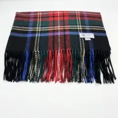 ジョンストンズオブエルガン カシミヤ100％ 大判 ブラックスチュワート