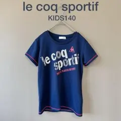美品【ルコックスポルティフ】KIDS140　紺　ピンク　半袖Tシャツ　スポーツのサムネイル