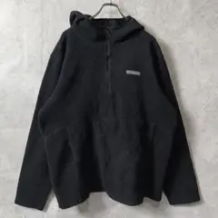 コロンビア ハーフジップ パーカー アノラック ワンポイントロゴ 黒 L