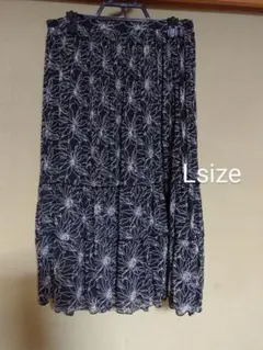 Ave Sabato　シフォンプリーツスカート　ティアード スカート　Lサイズ