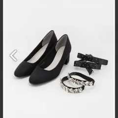 RANDA ランダ　3WAY スクエアトゥパンプス　パンプス　黒　ブラック