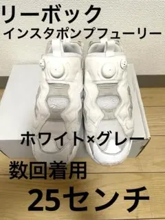 リーボック　インスタポンプフューリー　スニーカー　ホワイトグレー　スリッポン