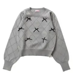 リボンニット ダズリン ヘザー マジェスティックレゴン しまむら