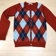 美品 LOWRYS FARM アーガイル柄カーディガン M