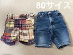 babyGap チェック柄ショートパンツとデニムパンツセット 80cm