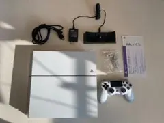 PS4 500GB ホワイト ケース付き 本体 + コントローラー + 付属品