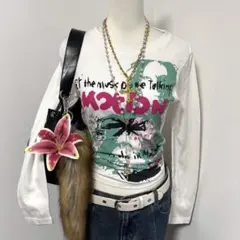 Y2K 平成 ギャル グランジ 英字 ロゴ ロンＴ パンク ロック ピチT