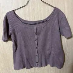 GRL フロントボタンリブニットトップス