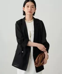 新品タグ付 ラウンジドレス リネンライクシアージャケット - メルカリ