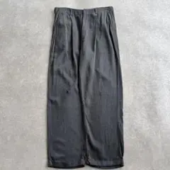 1950s60s バックルバック ブラックレーヨンギャバ スラックス ドレープ