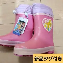 新品未使用 17㎝ ディズニー プリンセス 長靴 レインシューズ ピンク ひも付のサムネイル