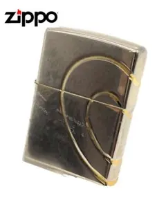 Zippo ハート彫刻 オイルライター 本体　シルバー　ゴールド