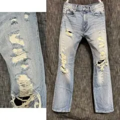 VAPORIZE ハードダメージ加工デニム　ジーンズ　インディゴ　BEAMS